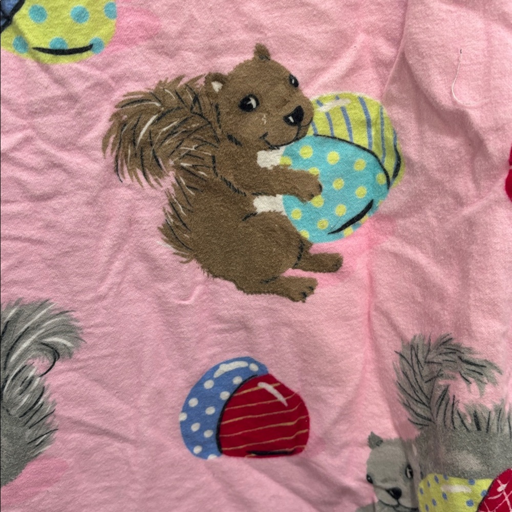 Nick & Nora Rare Pink chipmunk print flannel pajamas x large - Picture 7 of 11